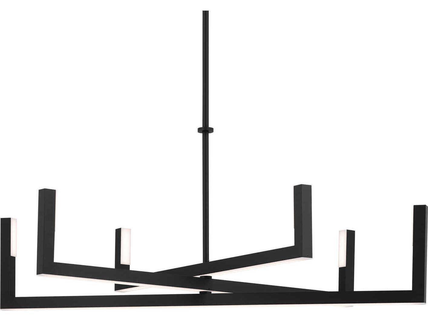 Elan Priam 6-Light Matte Black Linear Chandelier