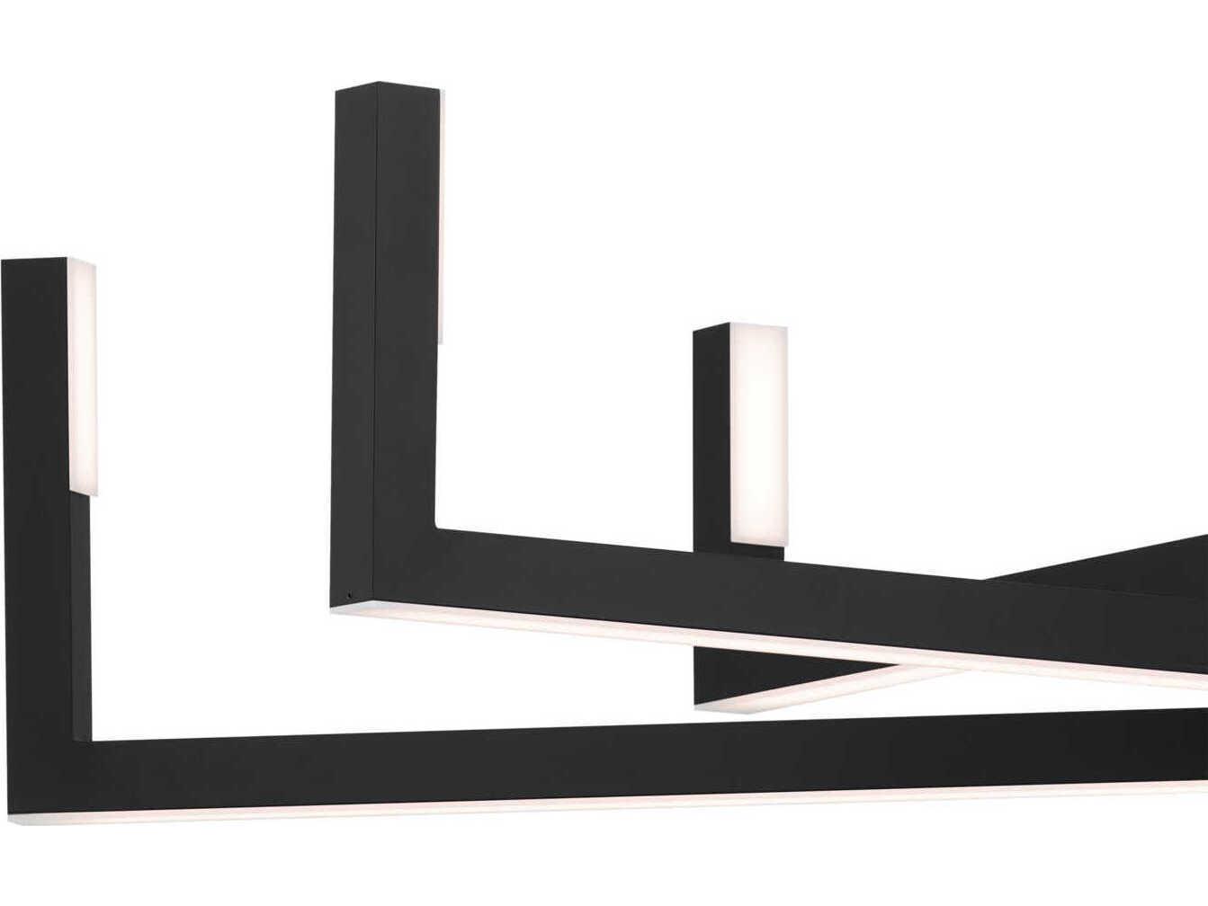 Elan Priam 6-Light Matte Black Linear Chandelier