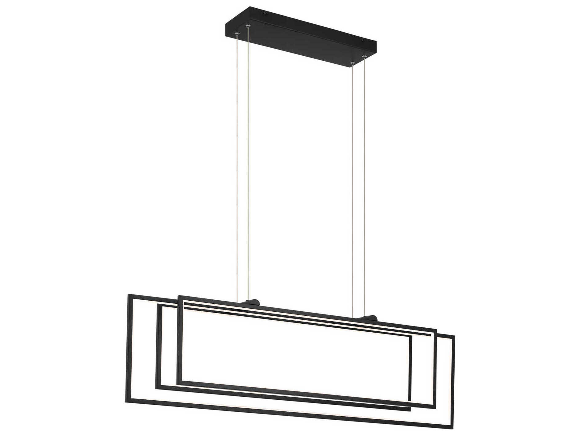 Elan Jestin 3-Light Matte Black Linear Island Pendant