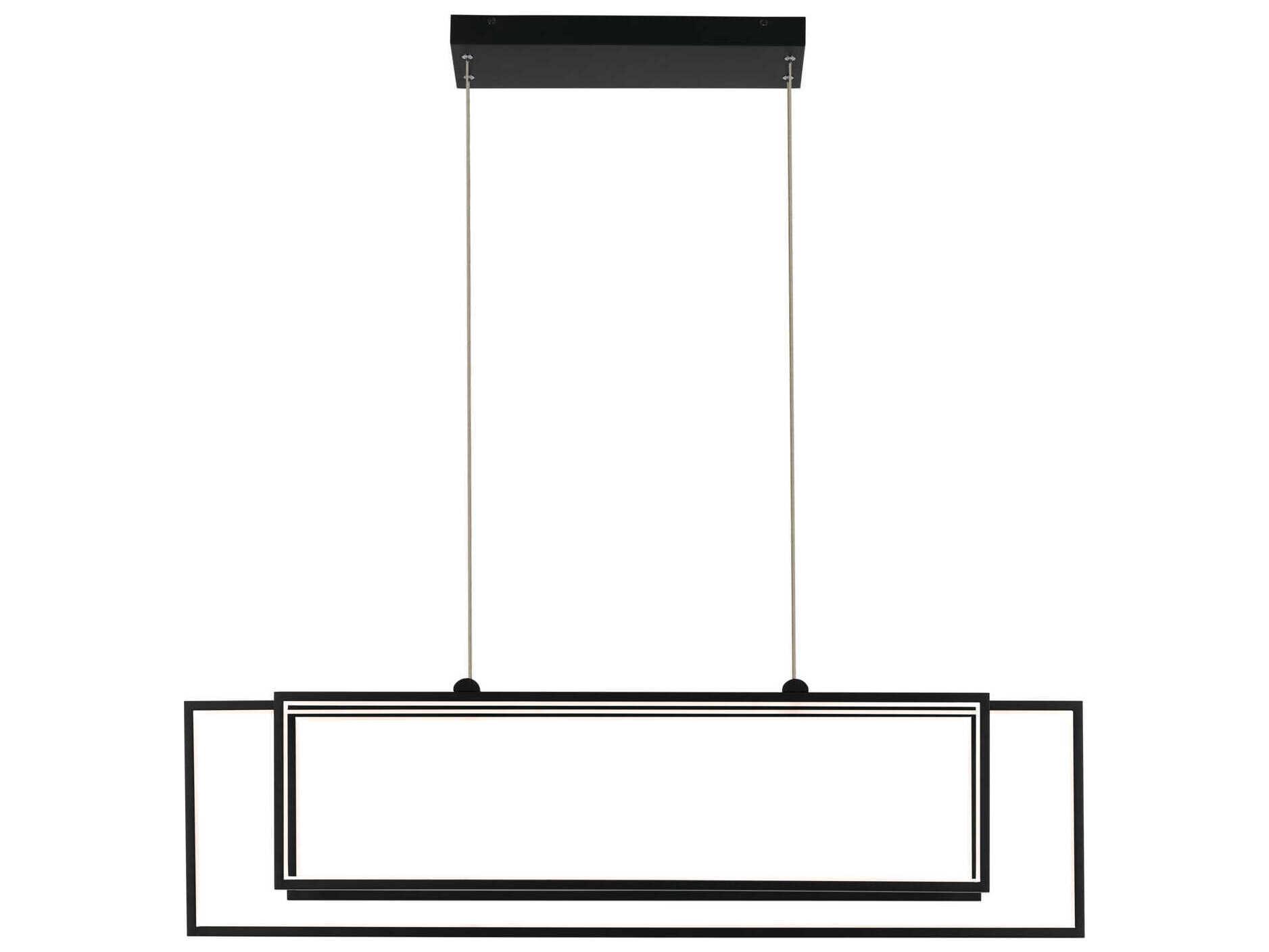 Elan Jestin 3-Light Matte Black Linear Island Pendant