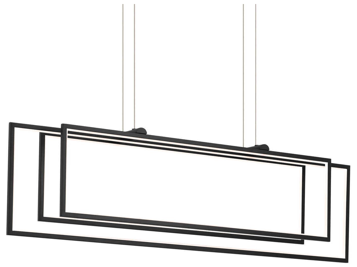 Elan Jestin 3-Light Matte Black Linear Island Pendant