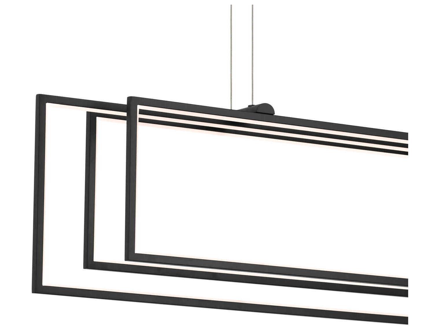 Elan Jestin 3-Light Matte Black Linear Island Pendant