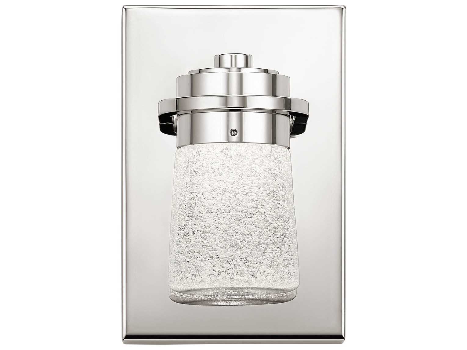 Elan Vada 1-Light Polished Nickel Glass LED Vanity Light