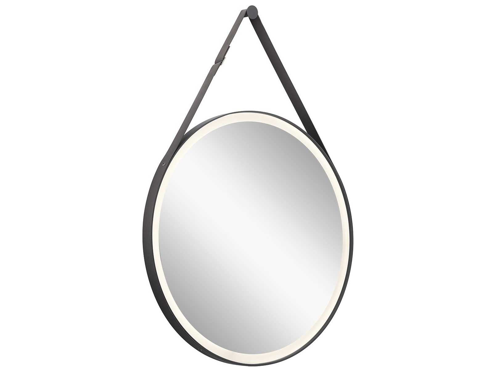Elan Martell Matte Black Round Wall Mirror