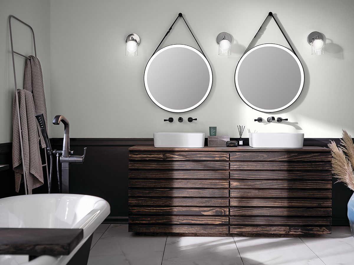 Elan Martell Matte Black Round Wall Mirror