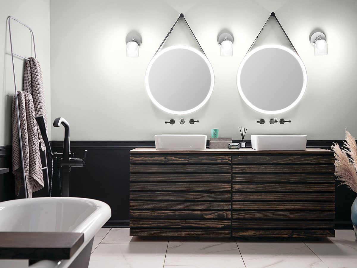 Elan Martell Matte Black Round Wall Mirror