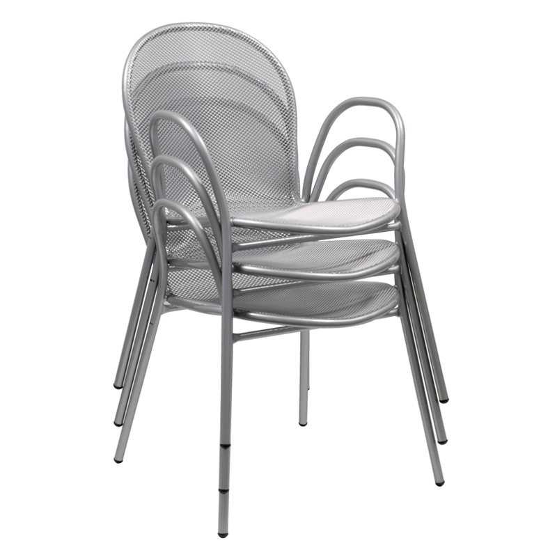 EMU Ronda Steel Heavy Duty with Stretchers Stacking Arm Chair
