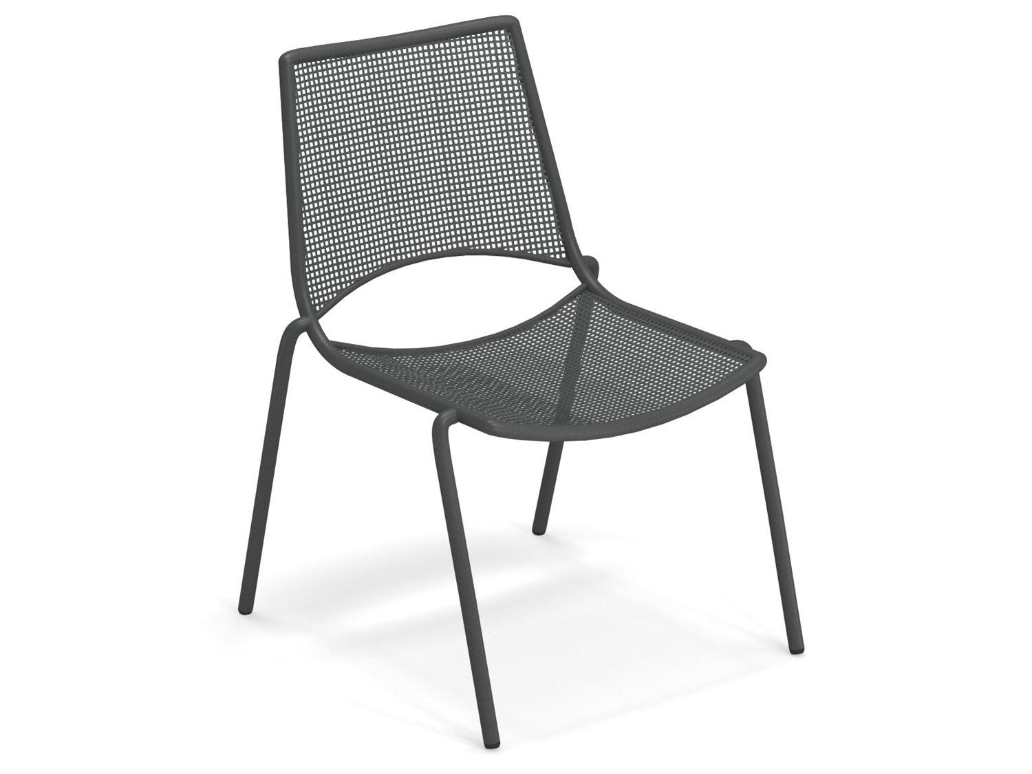EMU Topper Steel White Stacking Outdoor Patio Dining Side Chair