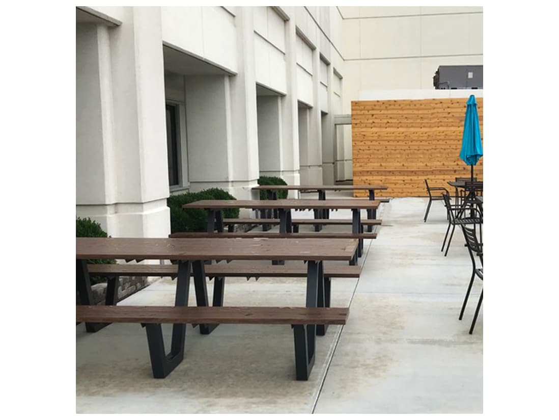 EMU Sid Aluminum Antique Iron Rectangular Patio Picnic Table