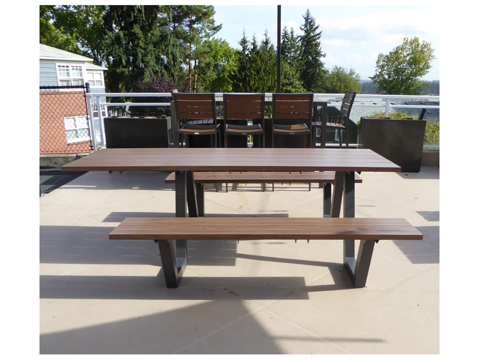 EMU SID Aluminum Antique Iron ADA Rectangular Outdoor Picnic Table