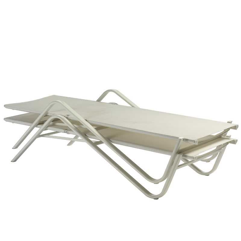 EMU Holly E-coated Powder Finish Steel Sling Outdoor Patio Chaise Lounge