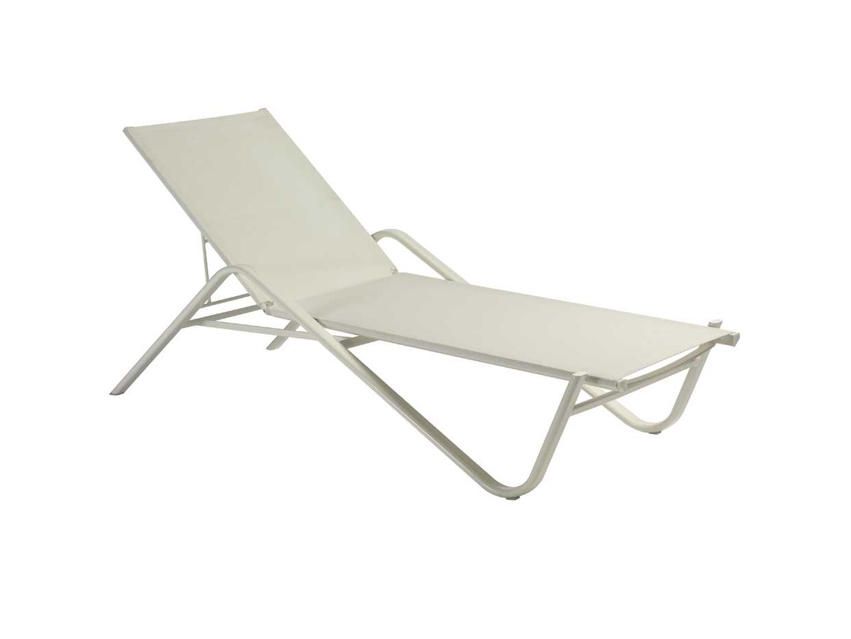 EMU Holly E-coated Powder Finish Steel Sling Outdoor Patio Chaise Lounge