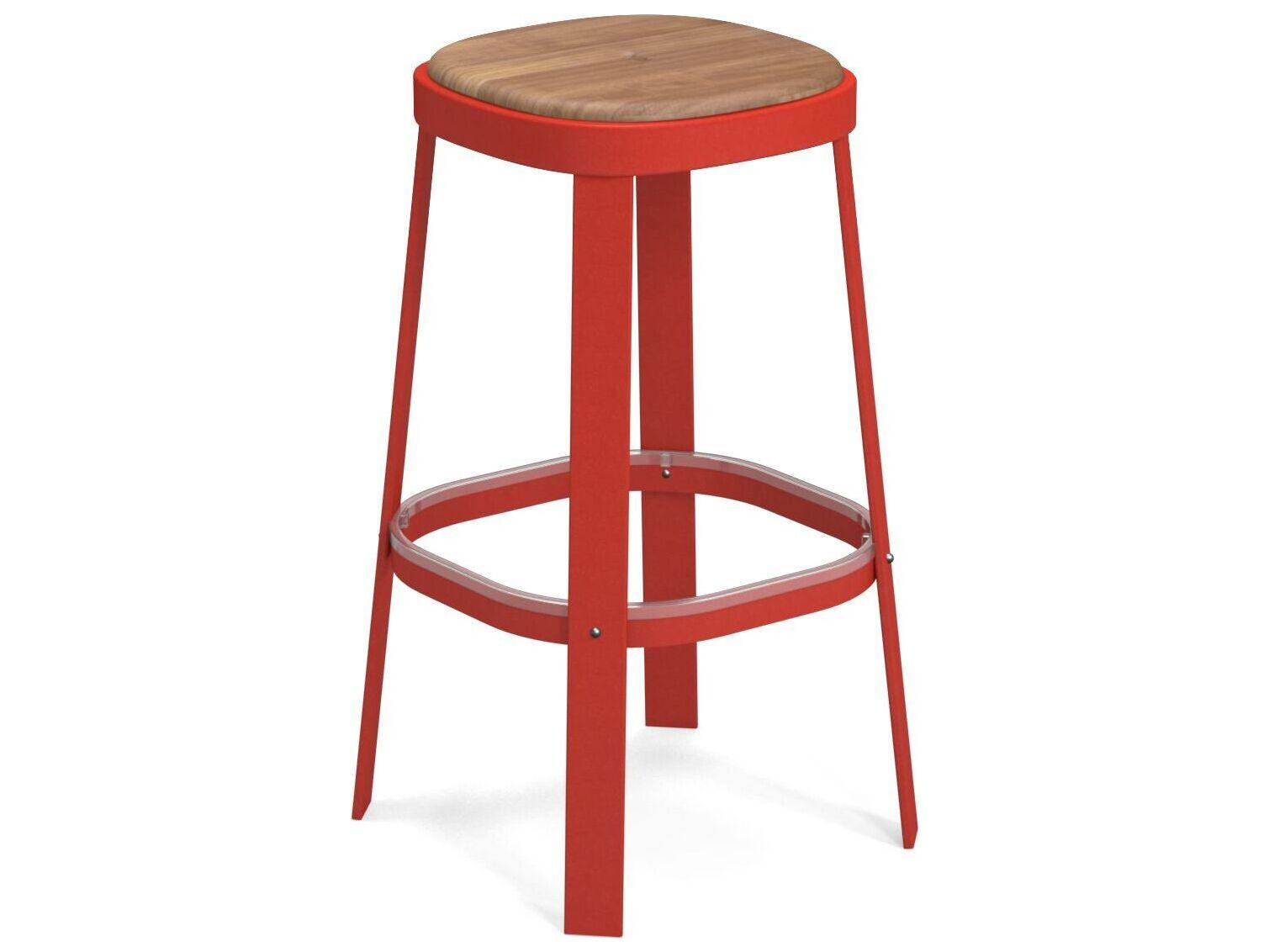 EMU Thor Steel Teak Stackable Patio Bar Stool
