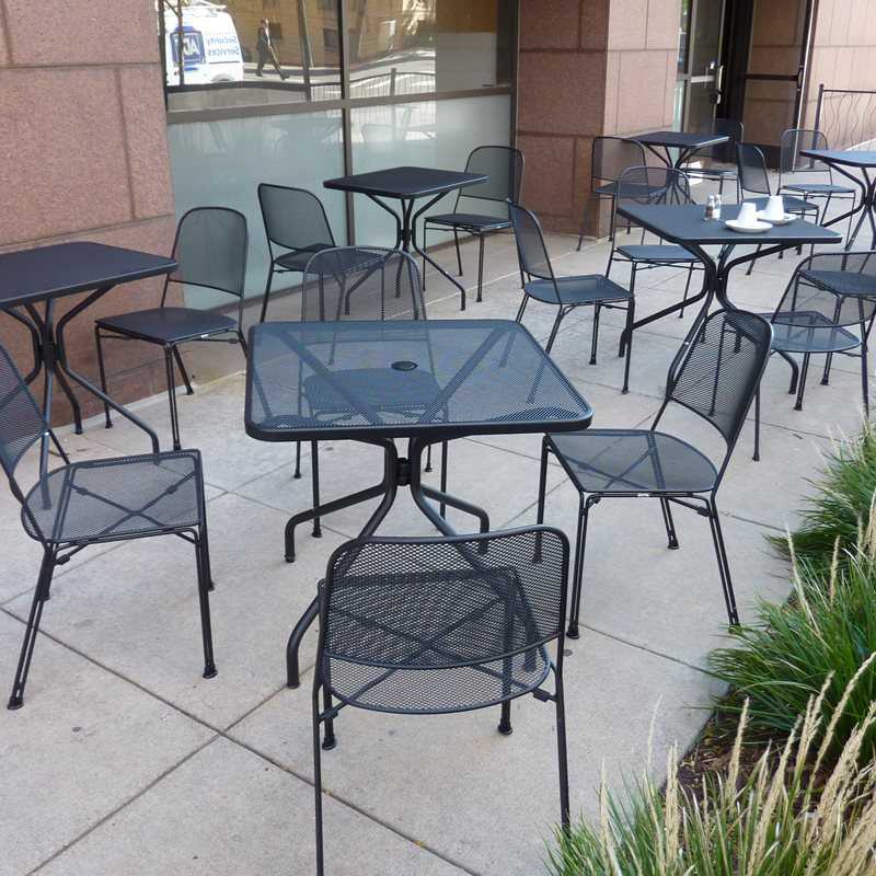 EMU Cambi Steel Square Patio Dining Table with Umbrella Hole