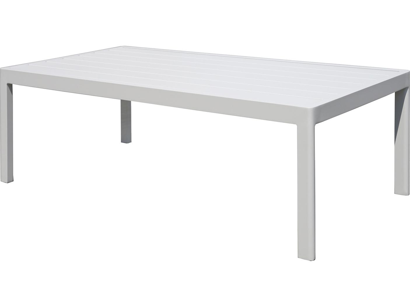 EMU Mira Aluminum White Rectangular Outdoor Patio End Table