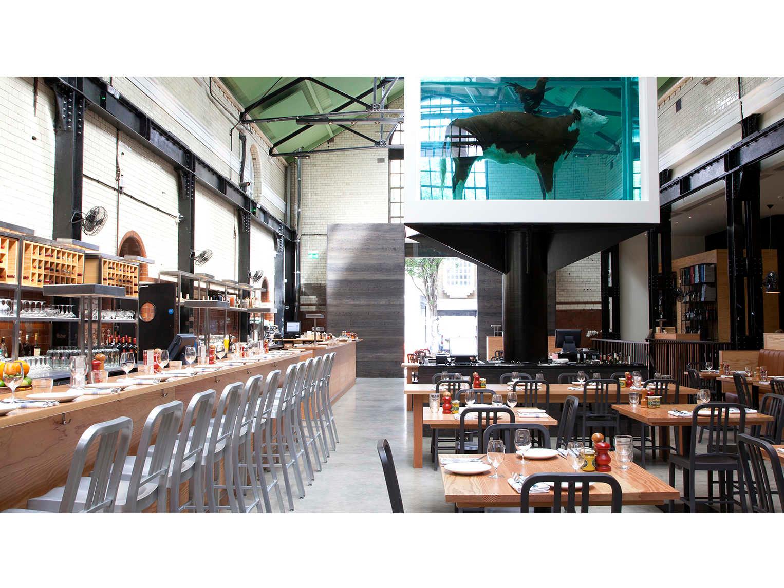 Emeco Navy Brushed Aluminum Bar Stool