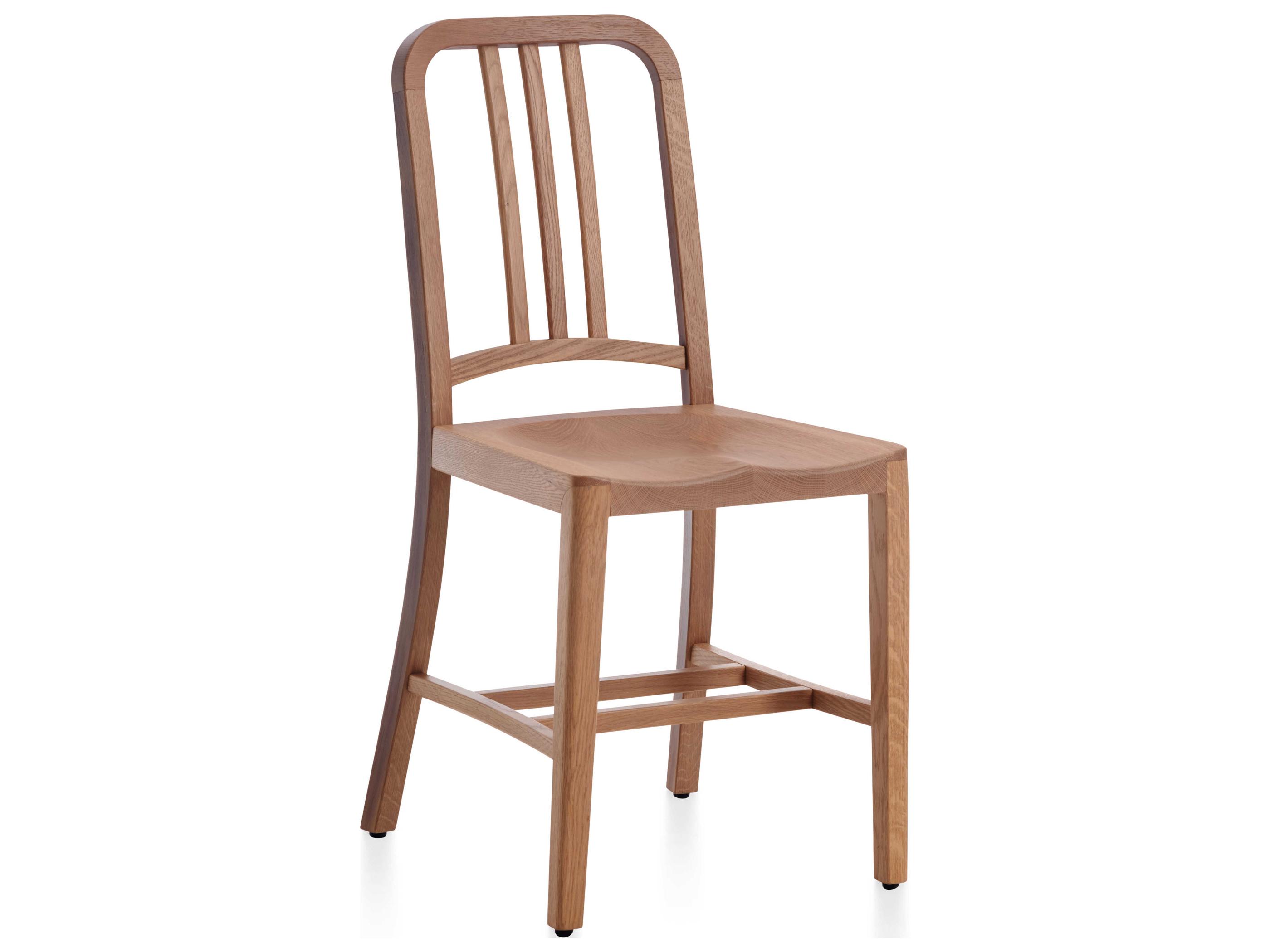 Emeco Navy Oak Wood Brown Side Dining Chair