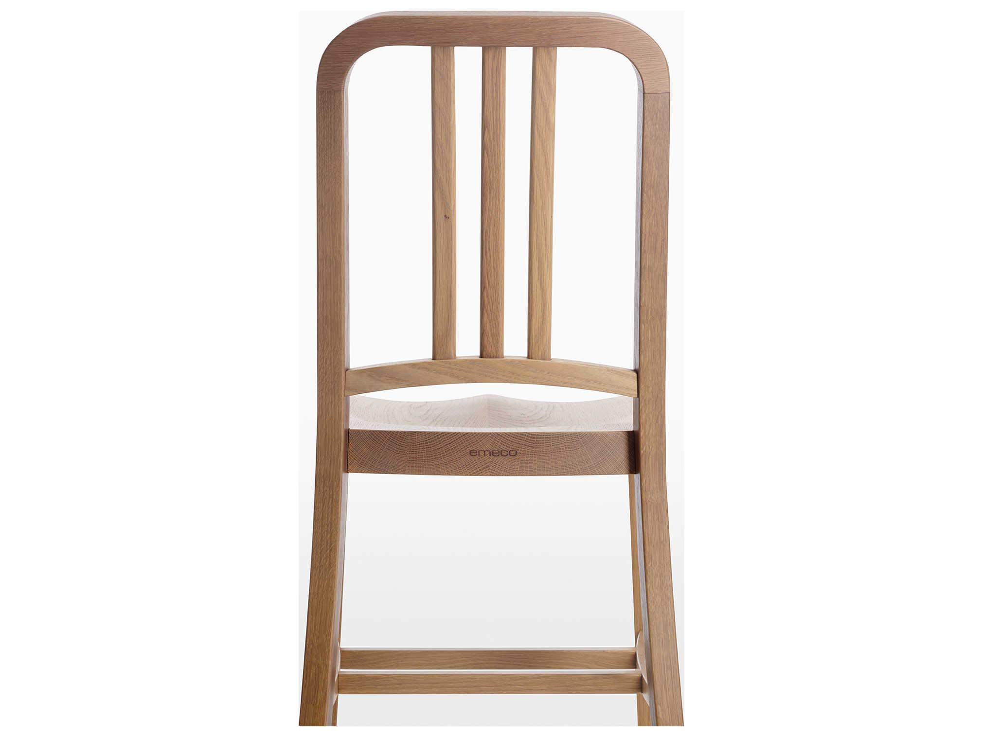 Emeco Navy Oak Wood Brown Side Dining Chair