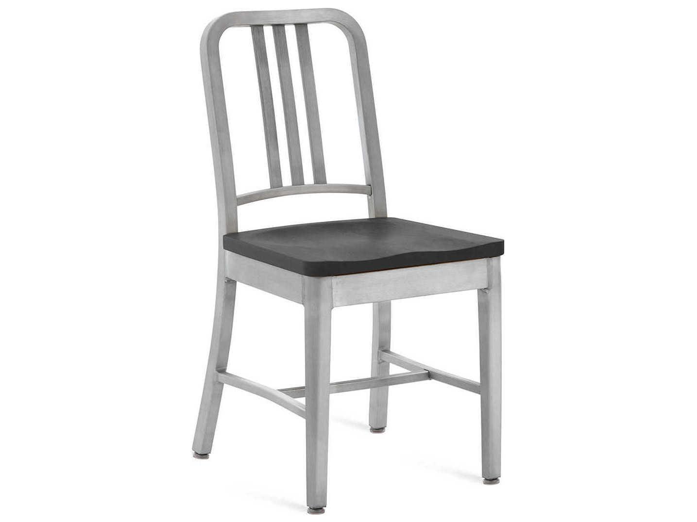 Emeco 1104 Navy Collection With Wood Seat Ash Brown Side Dining Chair