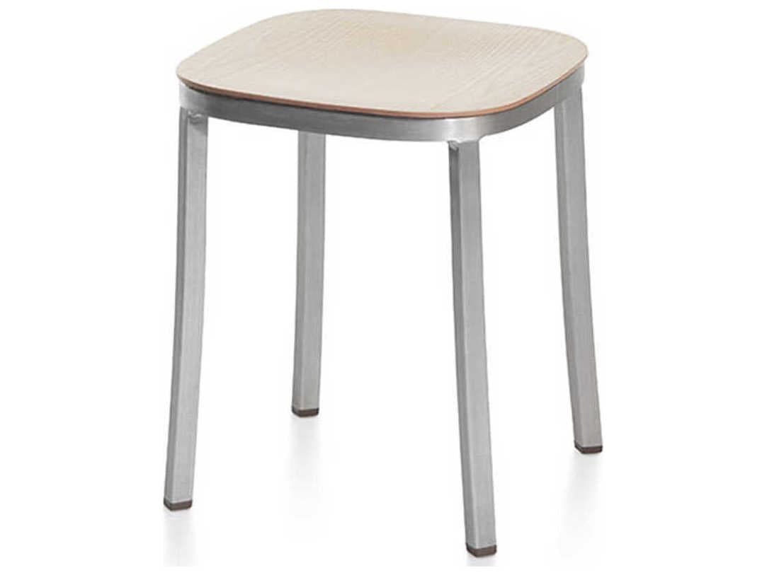 Emeco By Jasper Morrison Beige Silver Accent Stool