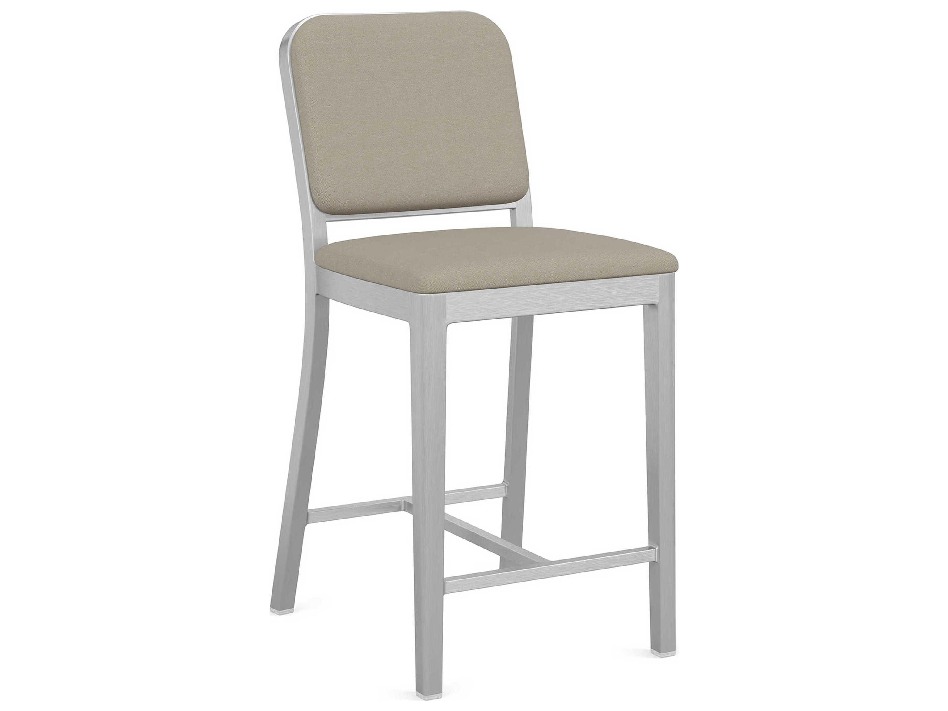 Emeco Navy Officer By Jasper Morrison Upholstered Counter Stool