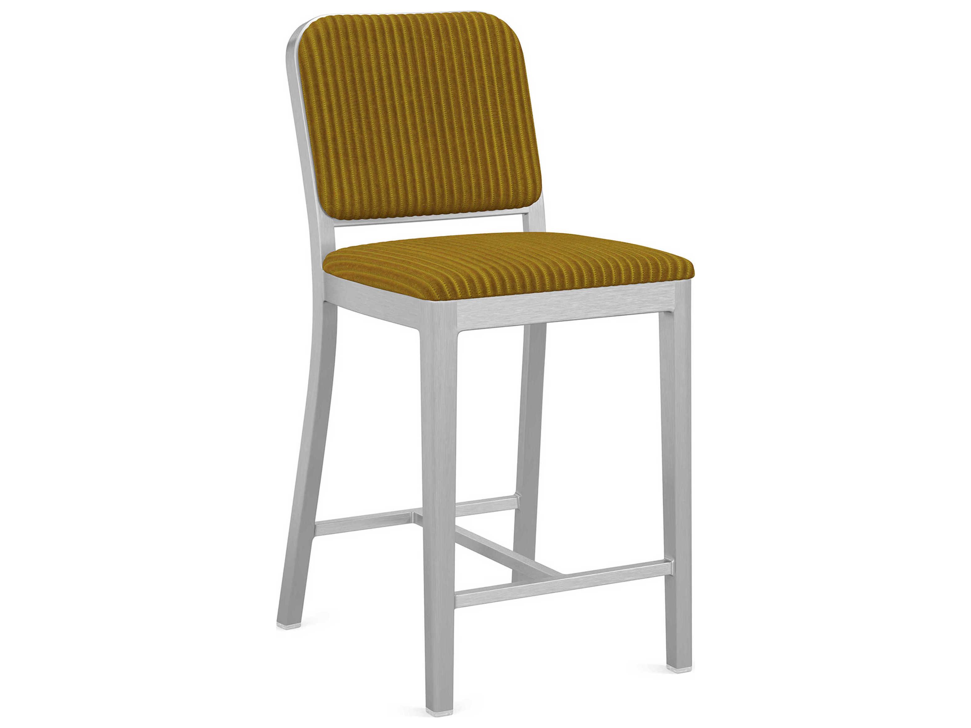 Emeco Navy Officer By Jasper Morrison Upholstered Counter Stool