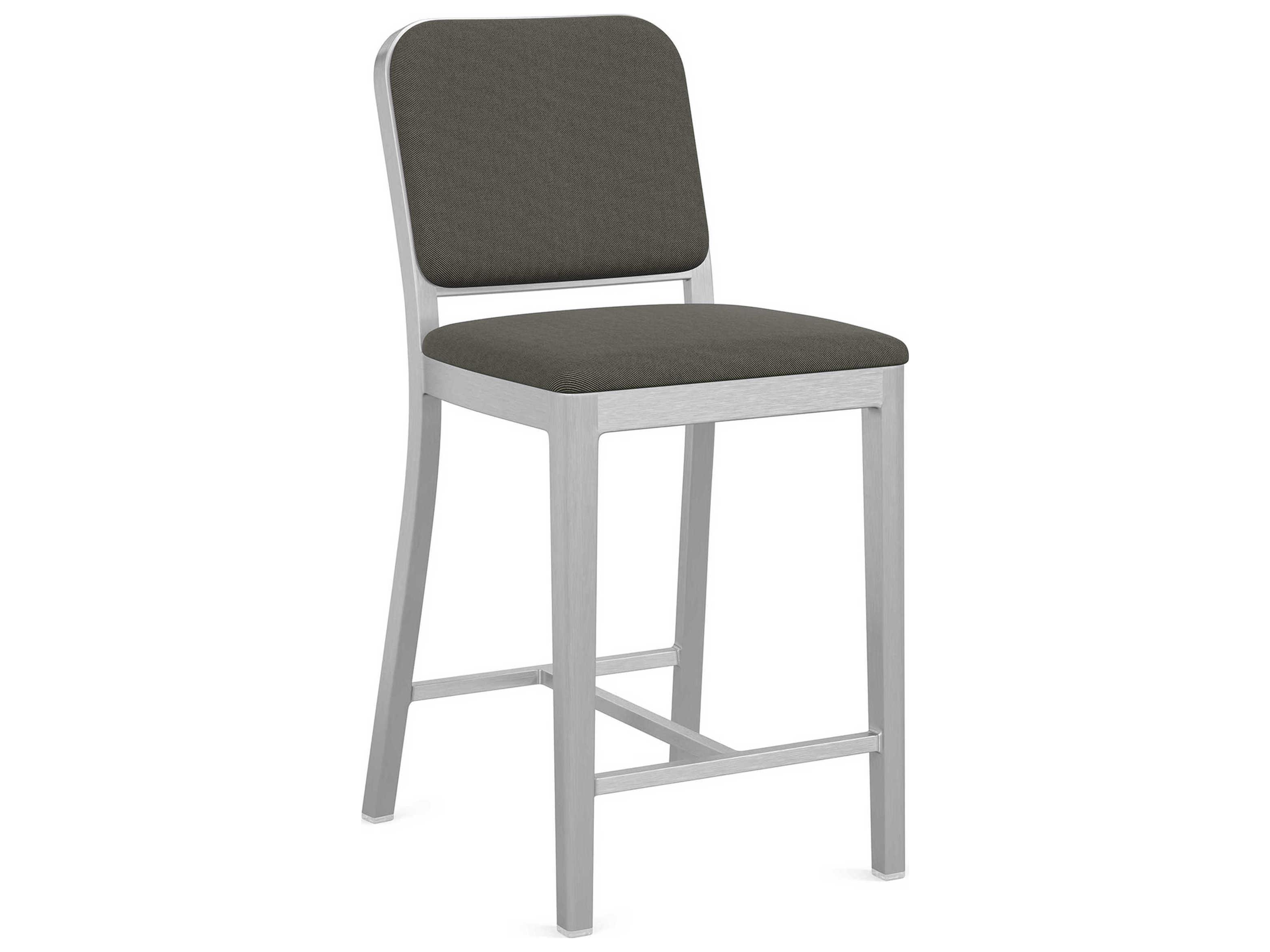 Emeco Navy Officer By Jasper Morrison Upholstered Counter Stool