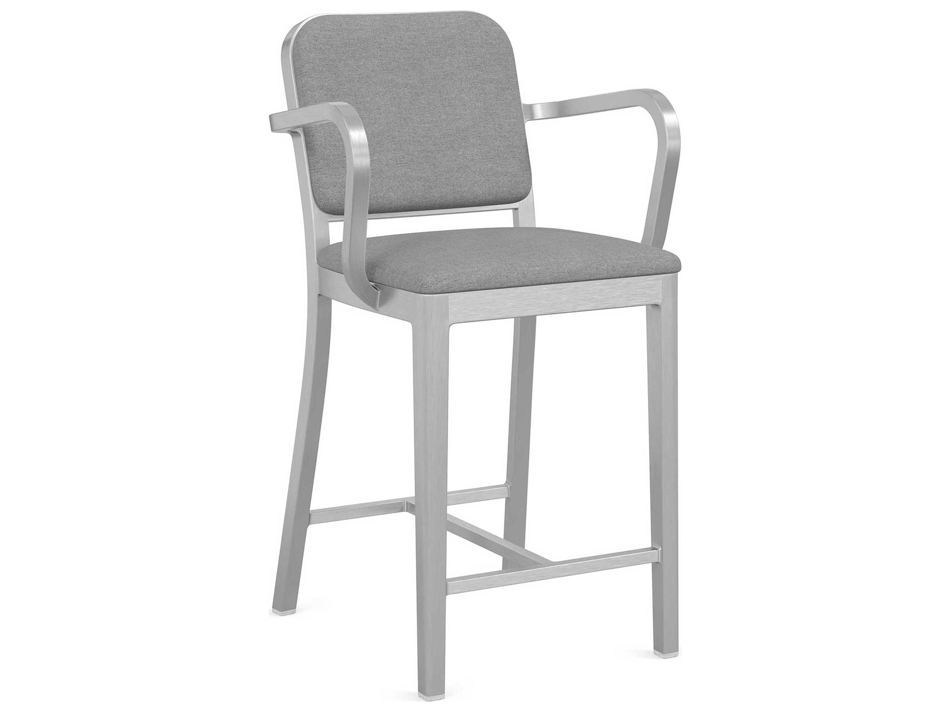 Emeco Navy Officer By Jasper Morrison Upholstered Counter Stool