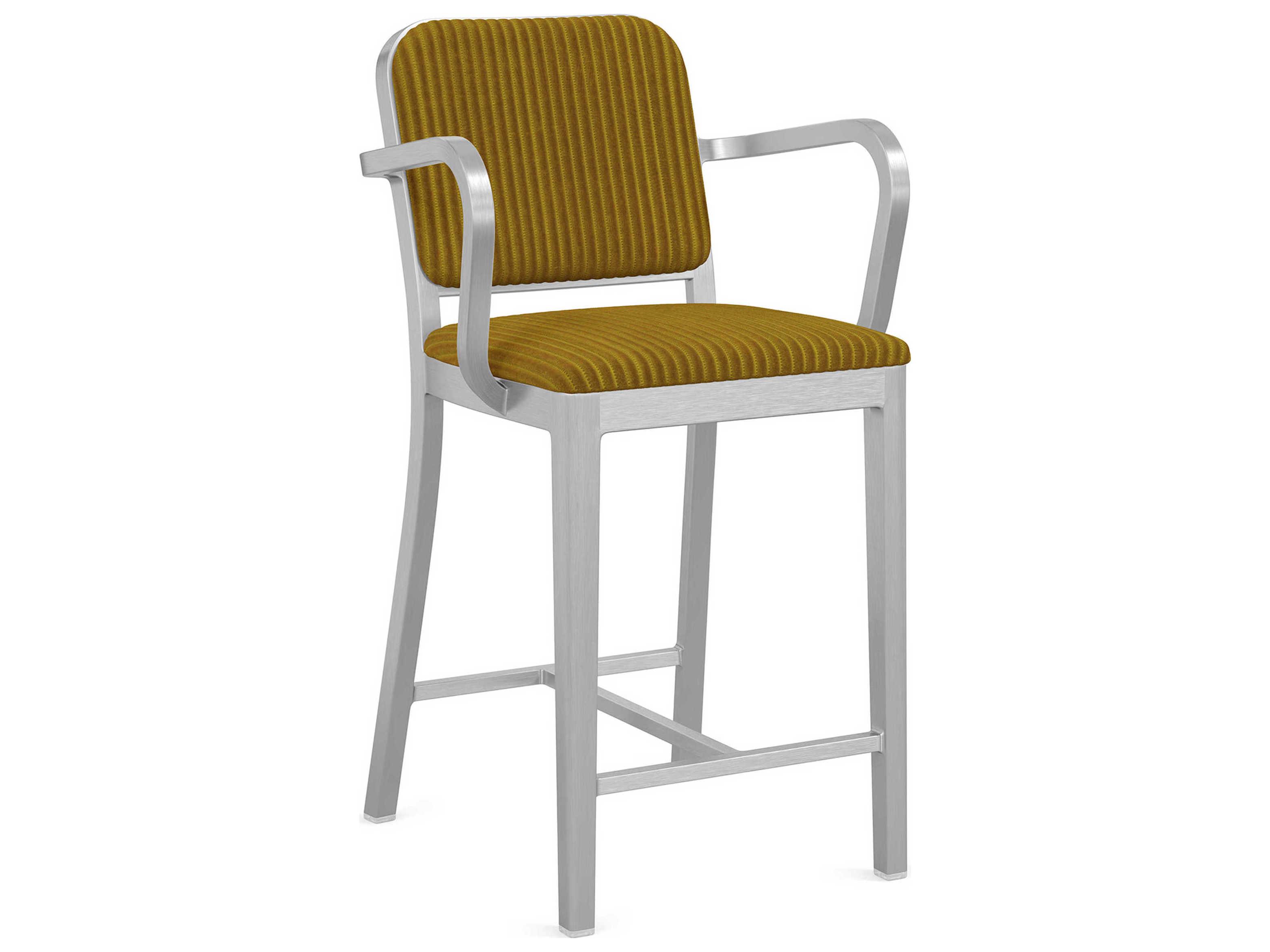 Emeco Navy Officer By Jasper Morrison Upholstered Counter Stool