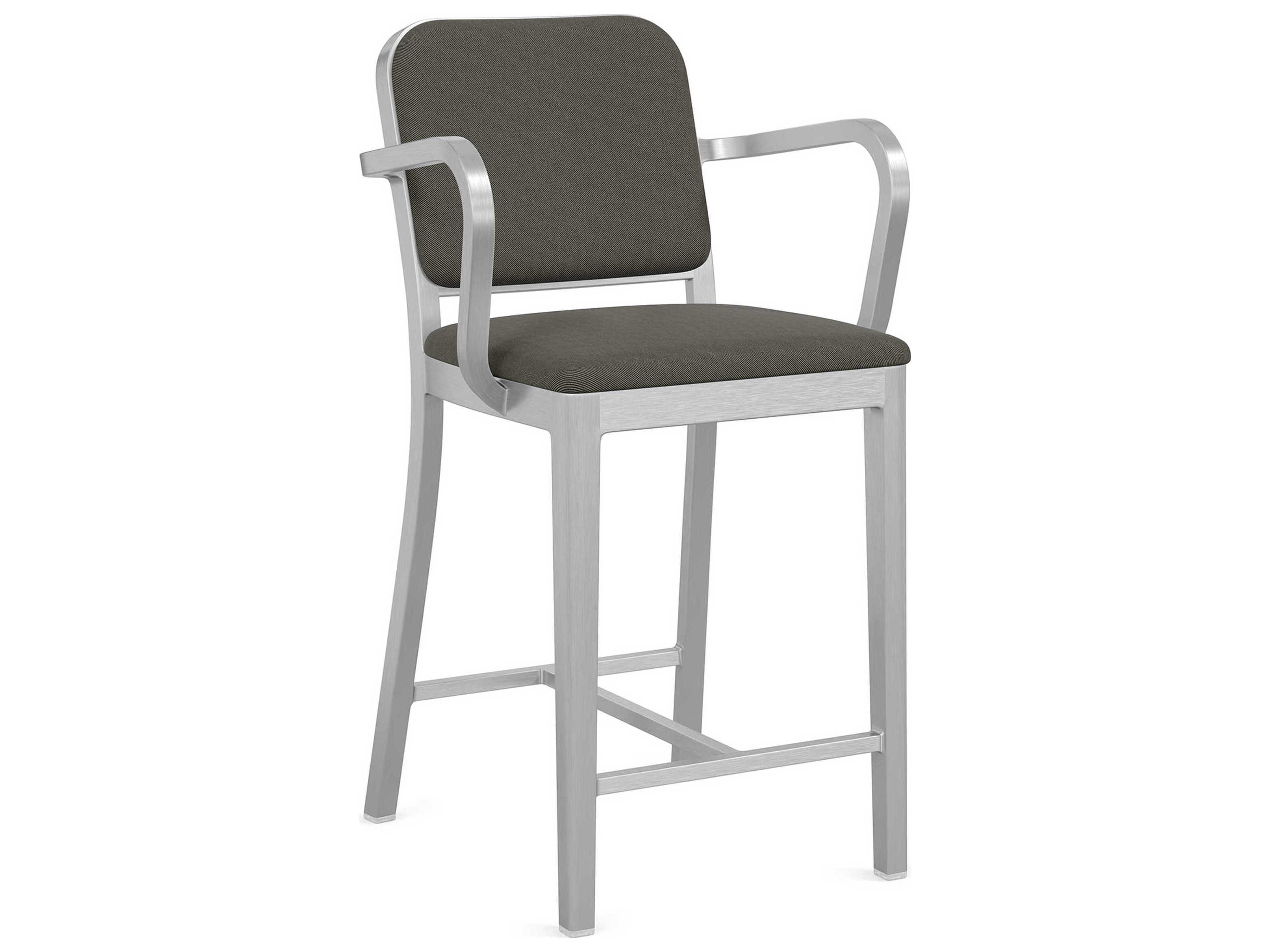 Emeco Navy Officer By Jasper Morrison Upholstered Counter Stool