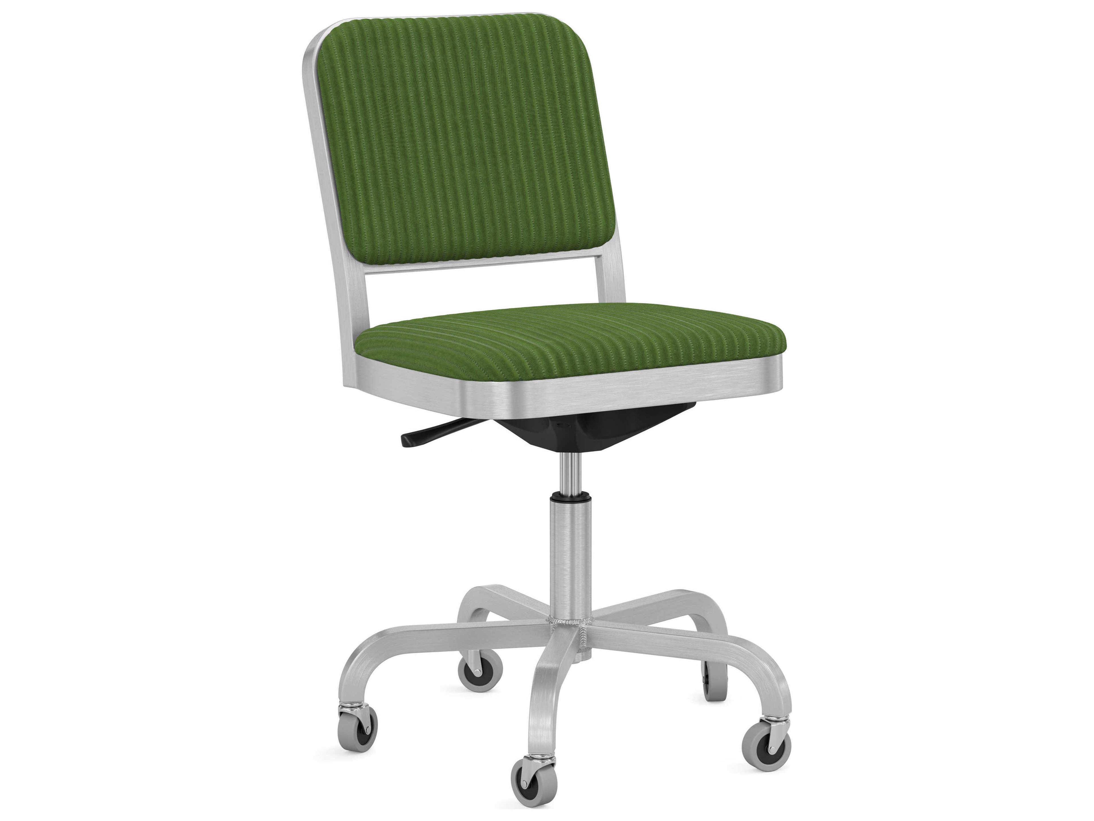 Emeco Navy Officer By Jasper Morrison Gray Upholstered Adjustable Swivel Computer Office Chair