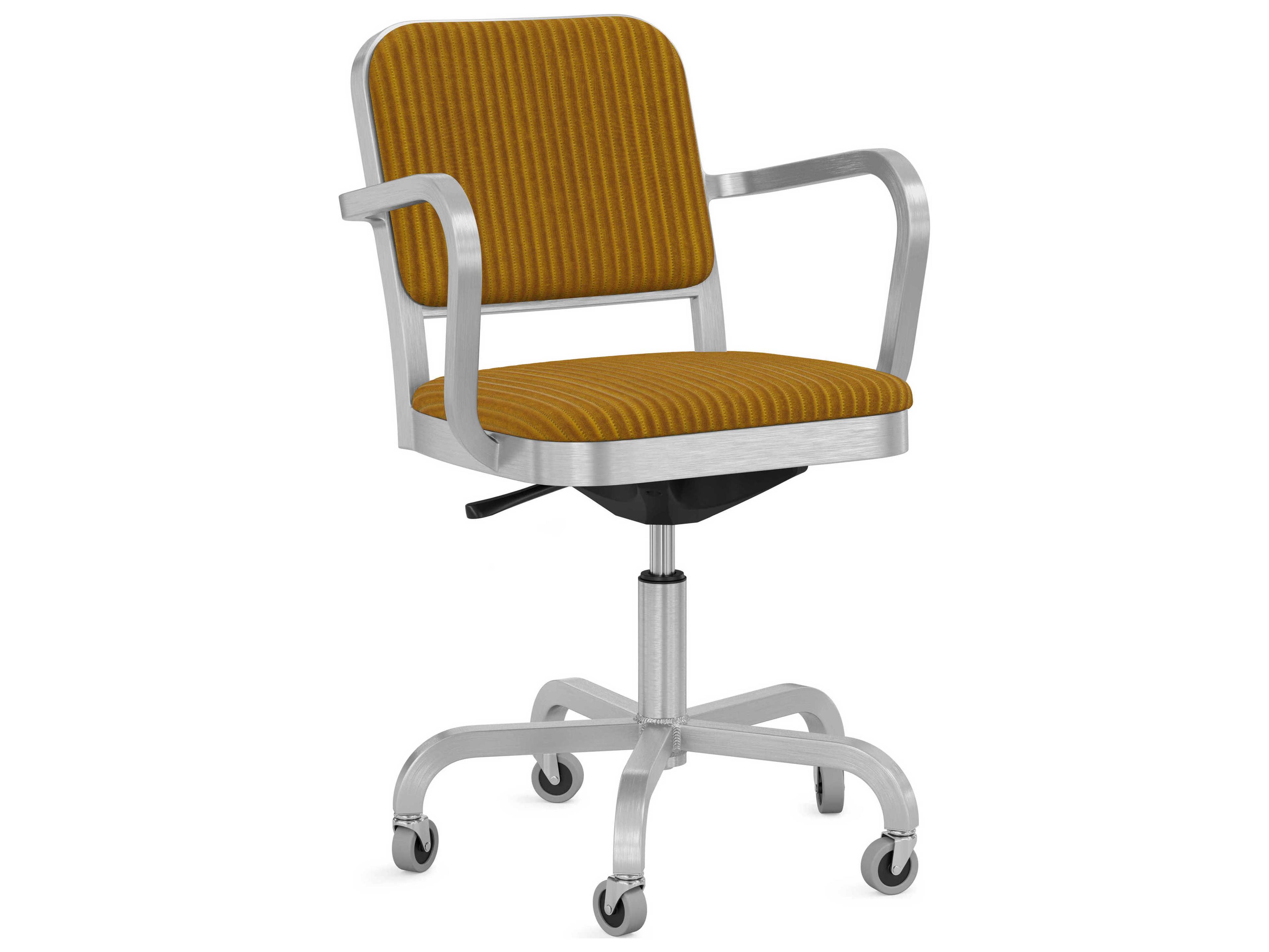 Emeco Navy Officer By Jasper Morrison Gray Upholstered Adjustable Swivel Computer Office Chair