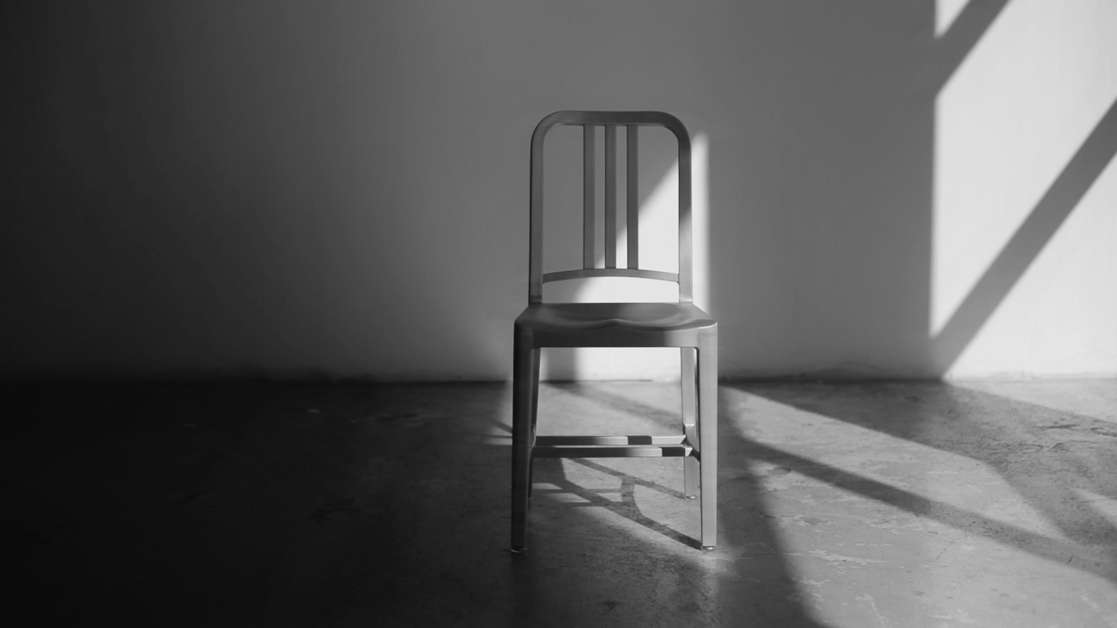 Emeco Outdoor Navy Brushed Aluminum Dining Side Chair