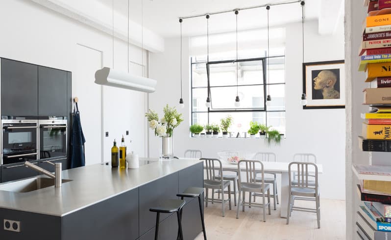 Emeco Outdoor Navy Brushed Aluminum Dining Side Chair