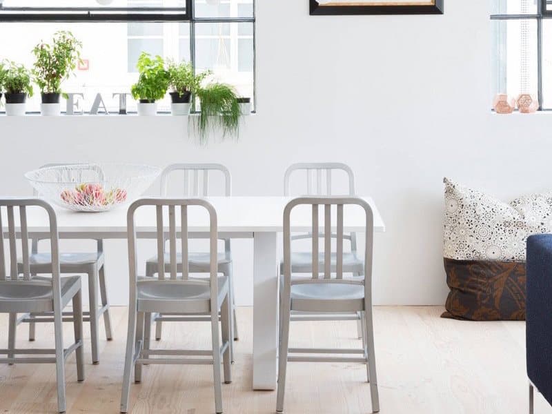 Emeco Outdoor Navy Brushed Aluminum Dining Side Chair