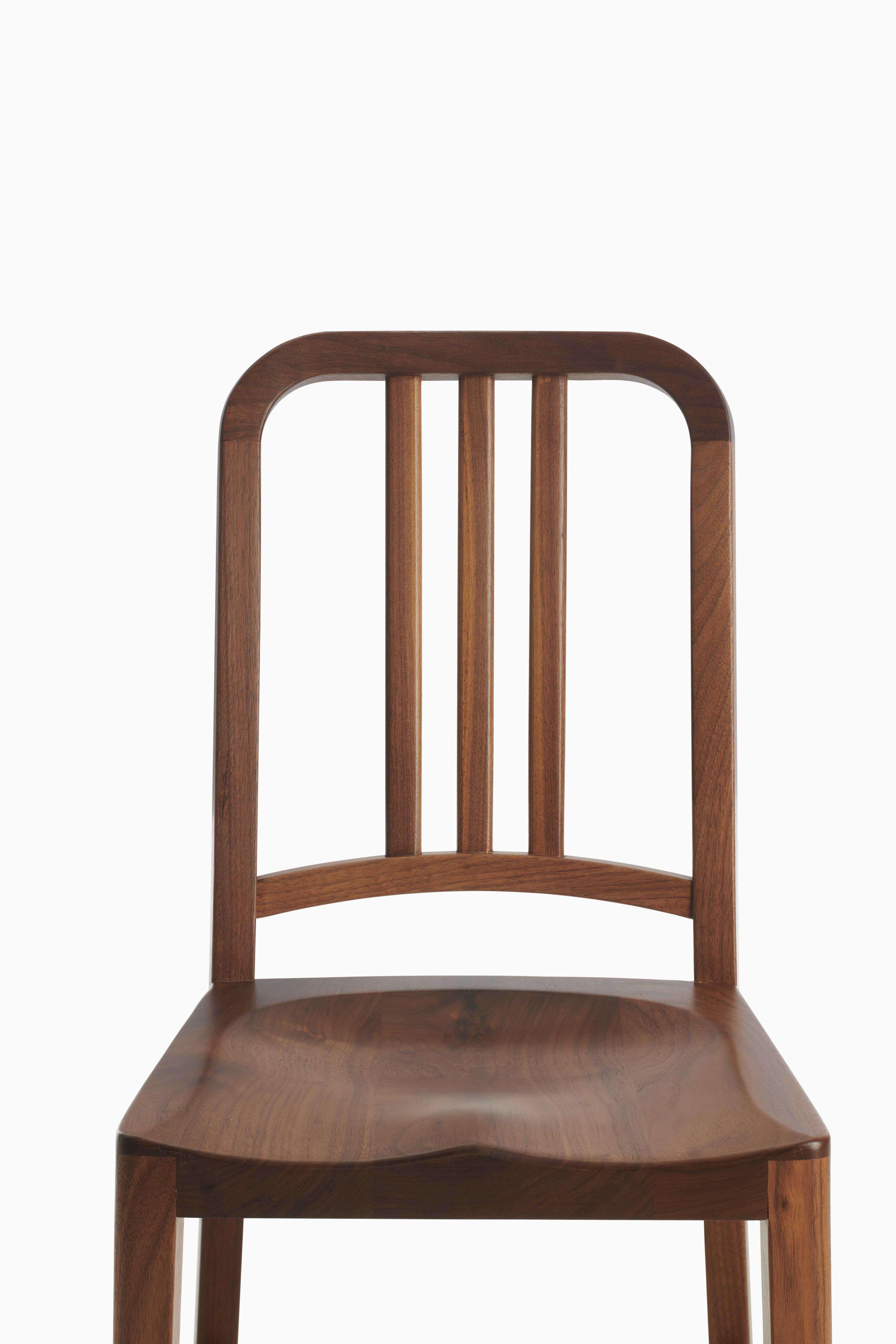 Emeco Outdoor Navy Walnut Wood Dining Side Chair