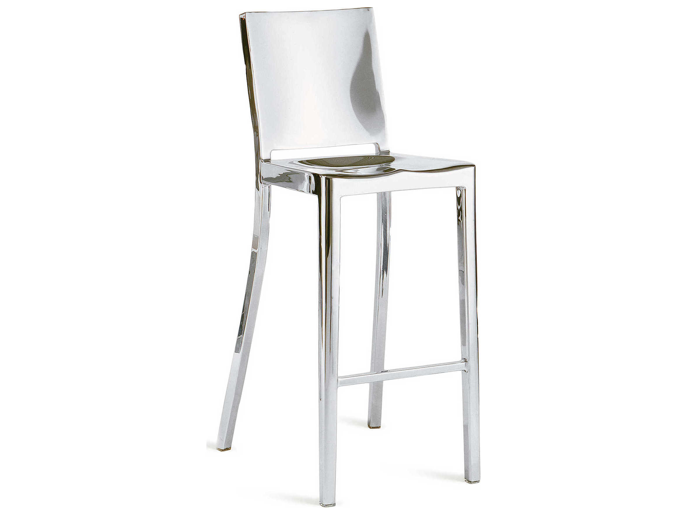 Emeco Outdoor Hudson Polished Aluminum Bar Stool