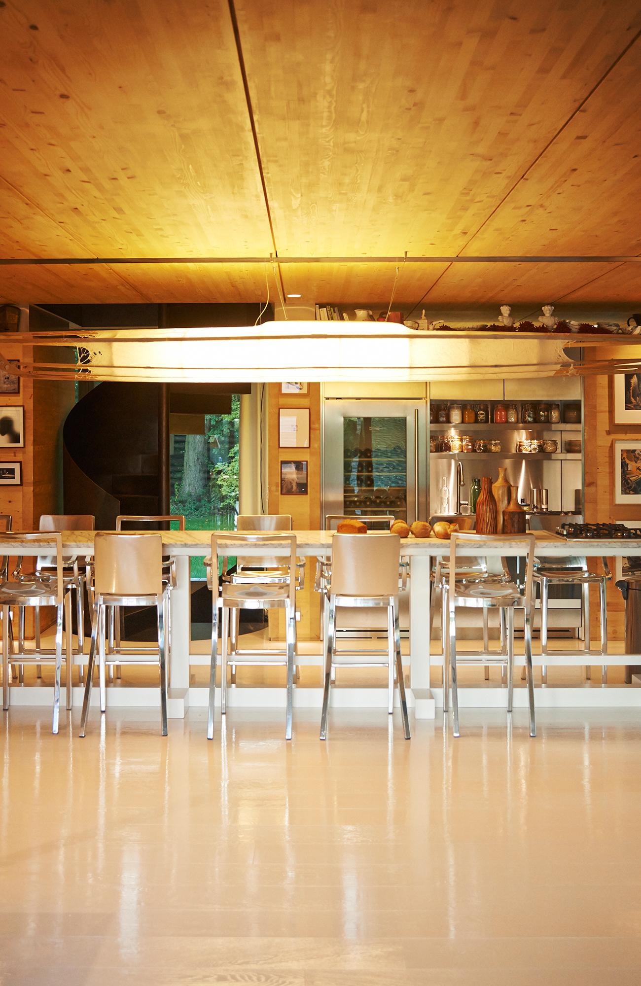 Emeco Outdoor Hudson Polished Aluminum Bar Stool