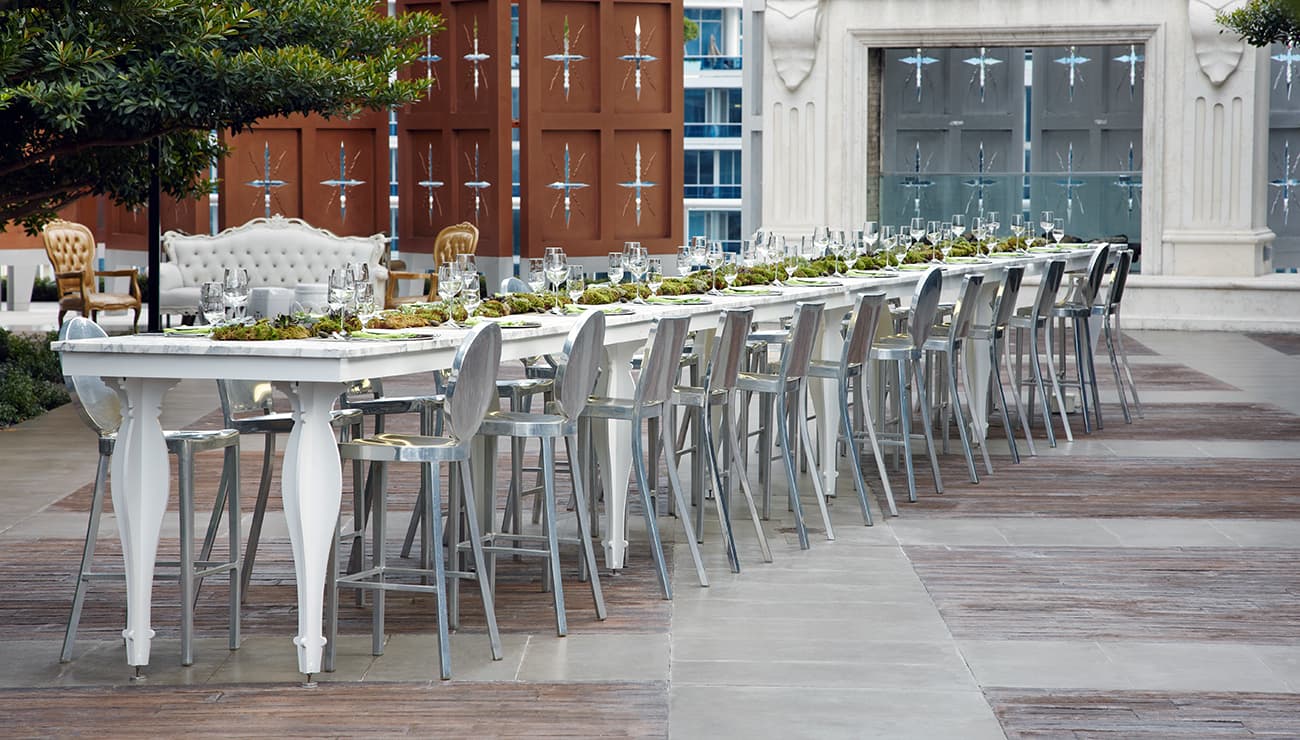 Emeco Outdoor Hudson Polished Aluminum Bar Stool