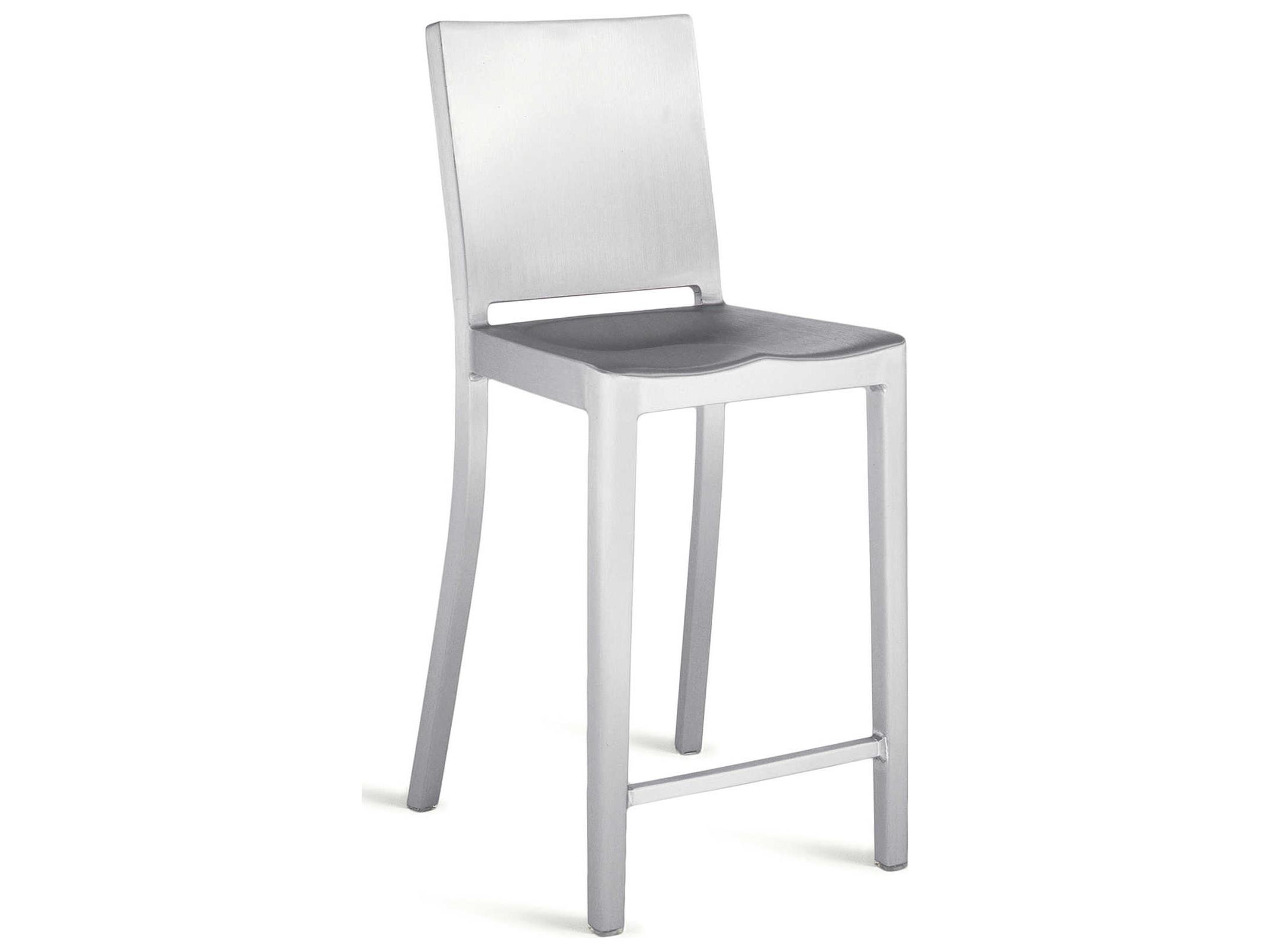 Emeco Outdoor Hudson Brushed Aluminum Counter Stool