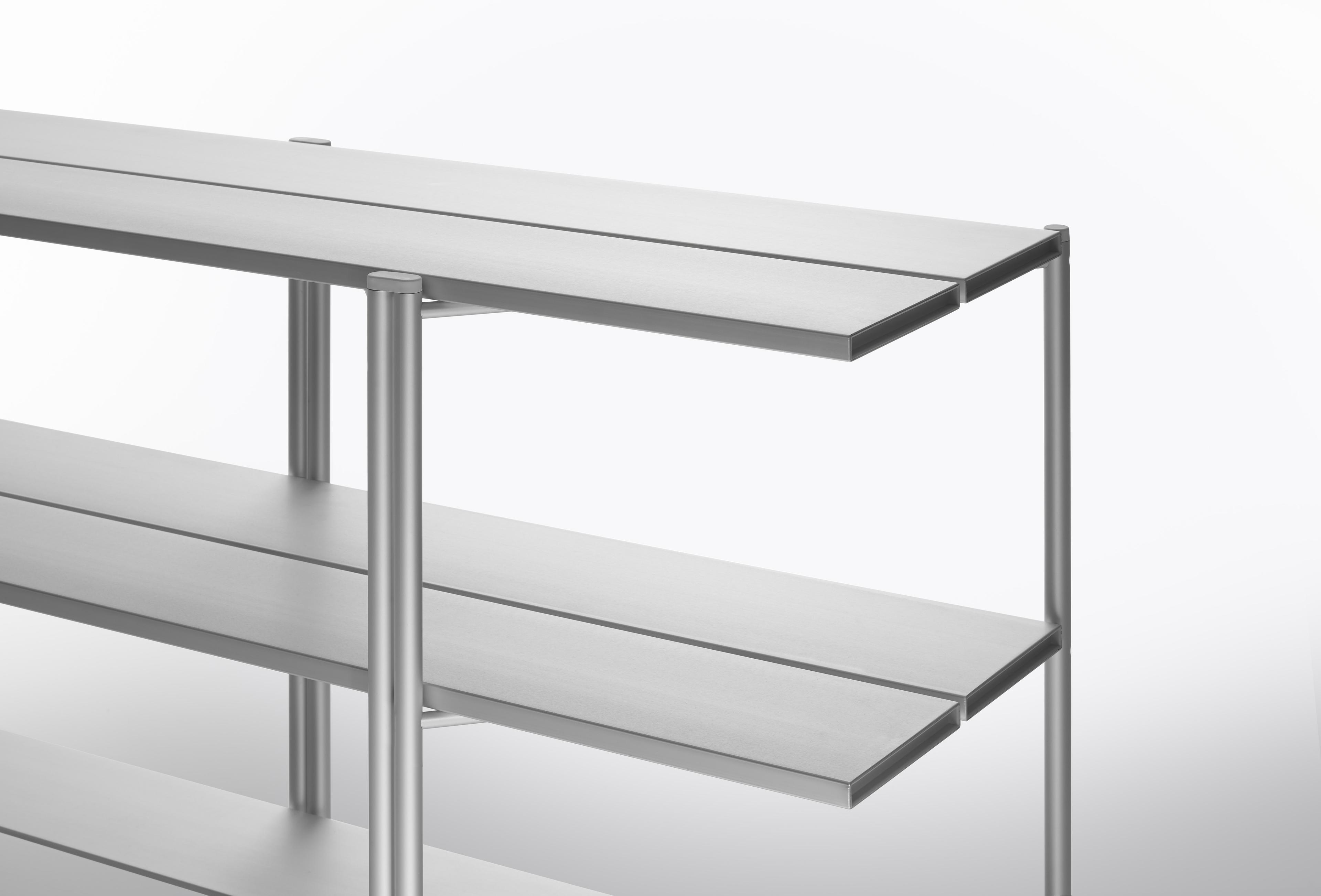 Emeco Outdoor Run By Sam Hecht And Kim Colin Aluminum Clear Anodized Console Table
