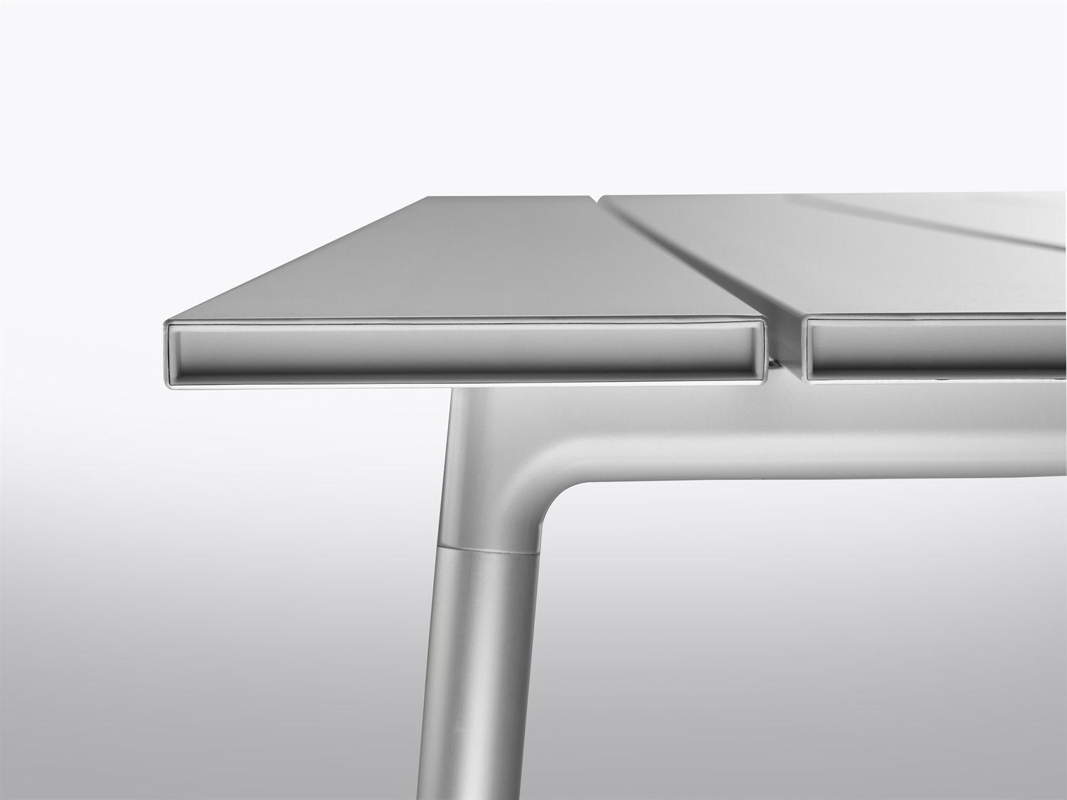 Emeco Outdoor Run By Sam Hecht And Kim Colin Aluminum Clear Anodized Rectangular Dining Table