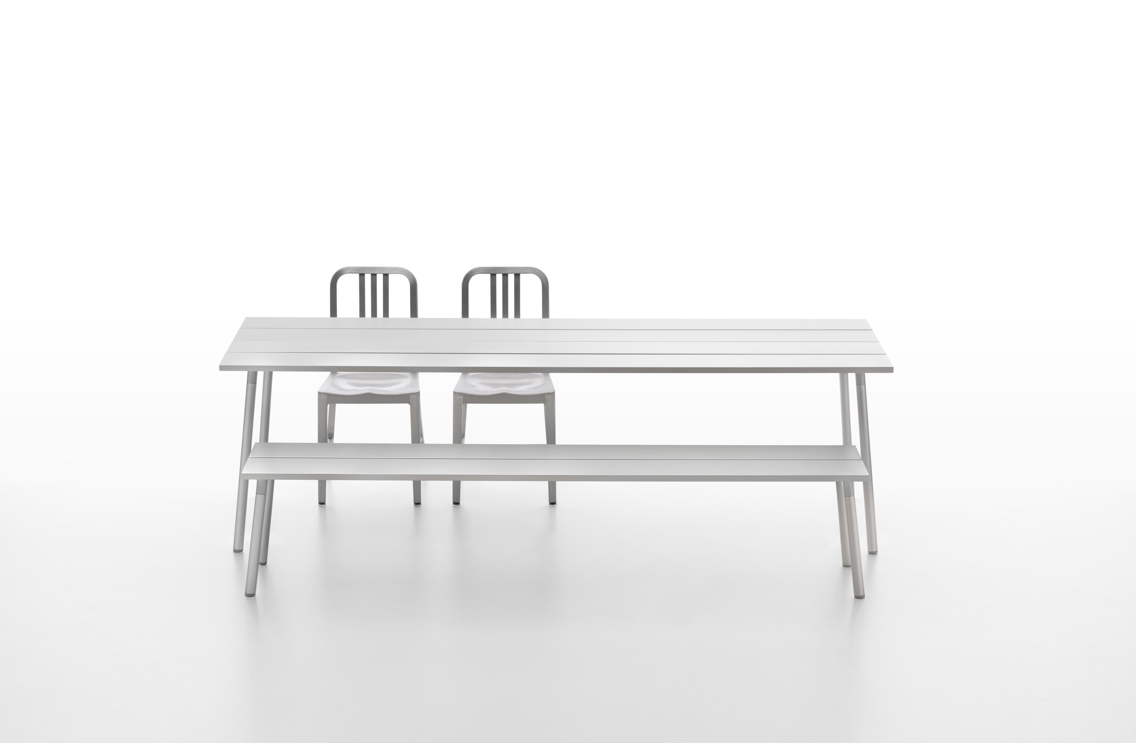 Emeco Outdoor Run By Sam Hecht And Kim Colin Aluminum Clear Anodized Rectangular Dining Table