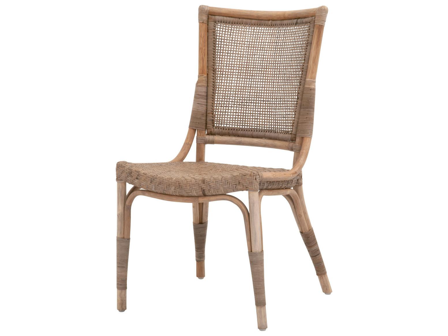 Essentials for Living Sel De Mer Rattan Gray Armless Dining Chair Set of 2