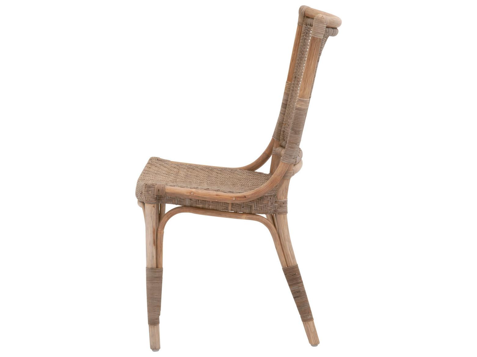 Essentials for Living Sel De Mer Rattan Gray Armless Dining Chair Set of 2