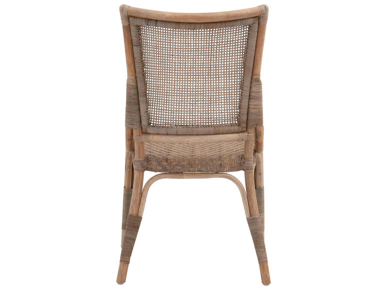 Essentials for Living Sel De Mer Rattan Gray Armless Dining Chair Set of 2