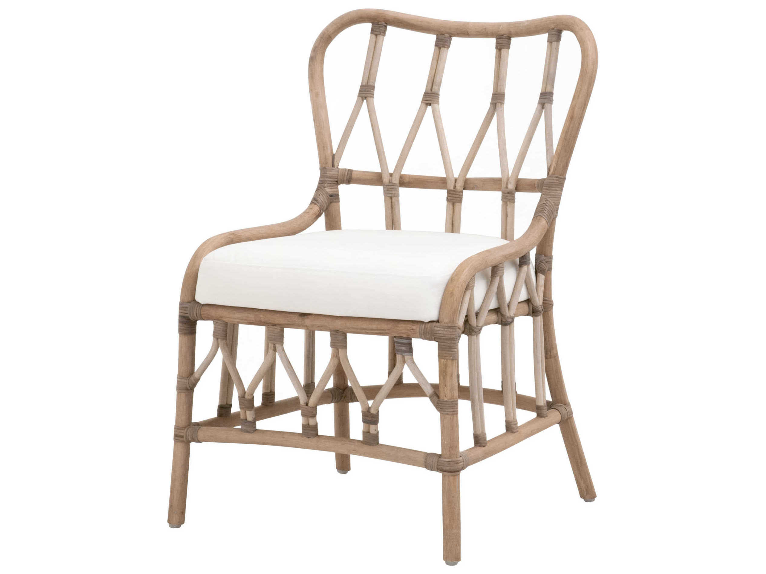 Essentials for Living Sel De Mer Rattan Brown Upholstered Armless Dining Chair Set of 2