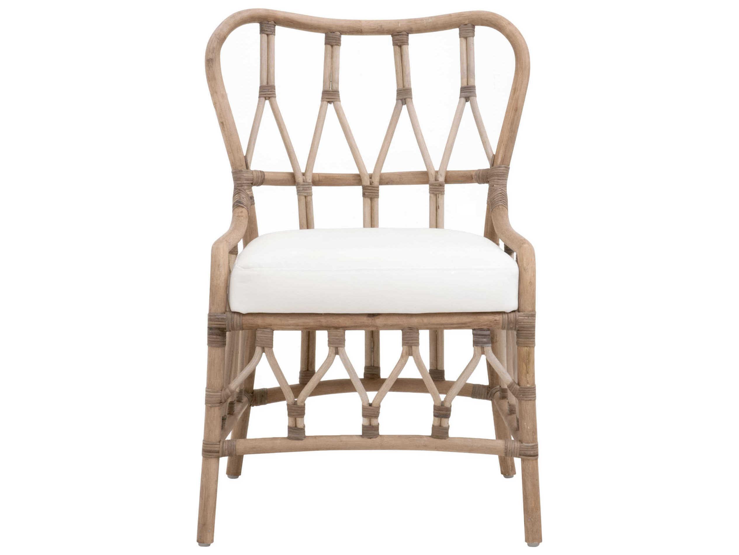 Essentials for Living Sel De Mer Rattan Brown Upholstered Armless Dining Chair Set of 2