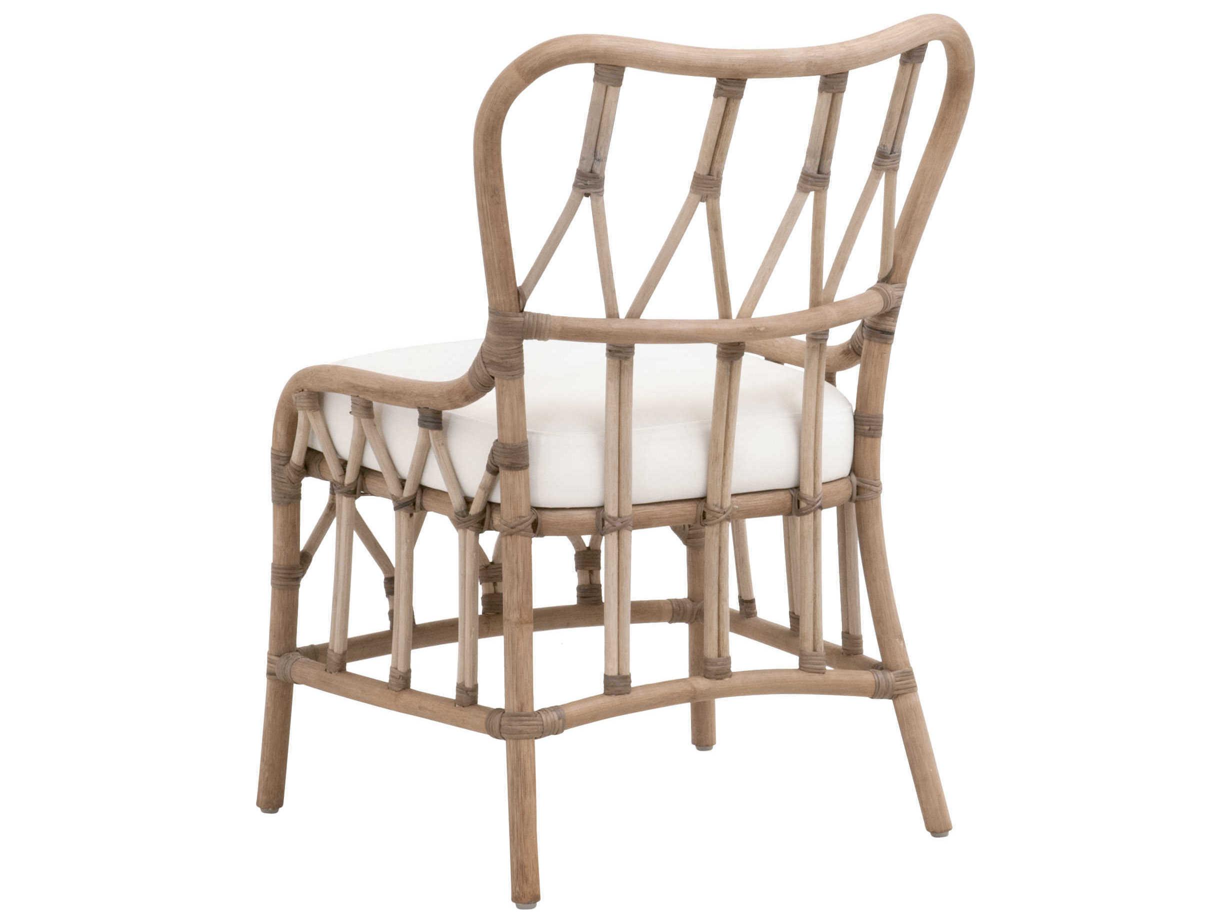 Essentials for Living Sel De Mer Rattan Brown Upholstered Armless Dining Chair Set of 2