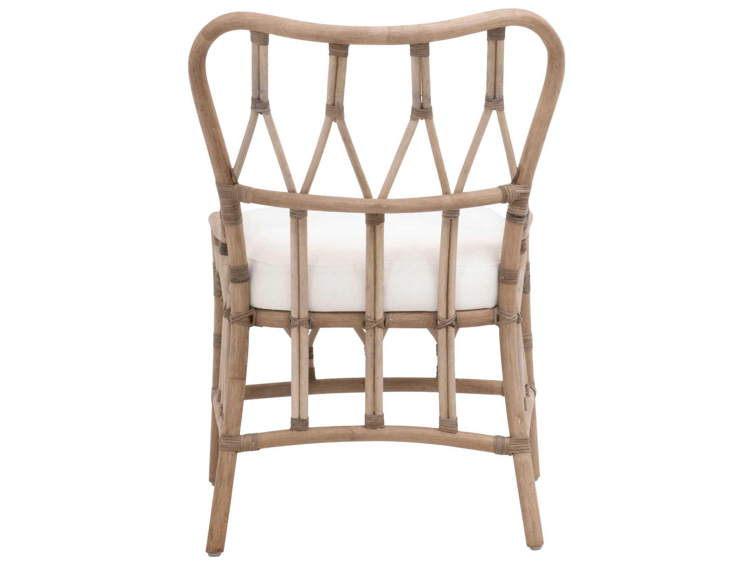 Essentials for Living Sel De Mer Rattan Brown Upholstered Armless Dining Chair Set of 2